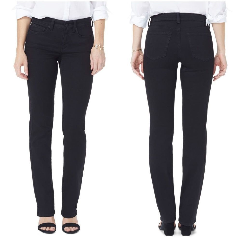 NYDJ Marilyn Straight Jeans sz 2P in Black